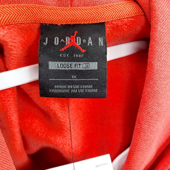 NWT Air Jordan Jumpman Flight Red Orange Loose Fit Active Sweatshirt Plus Sz 1X - Picture 7 of 8